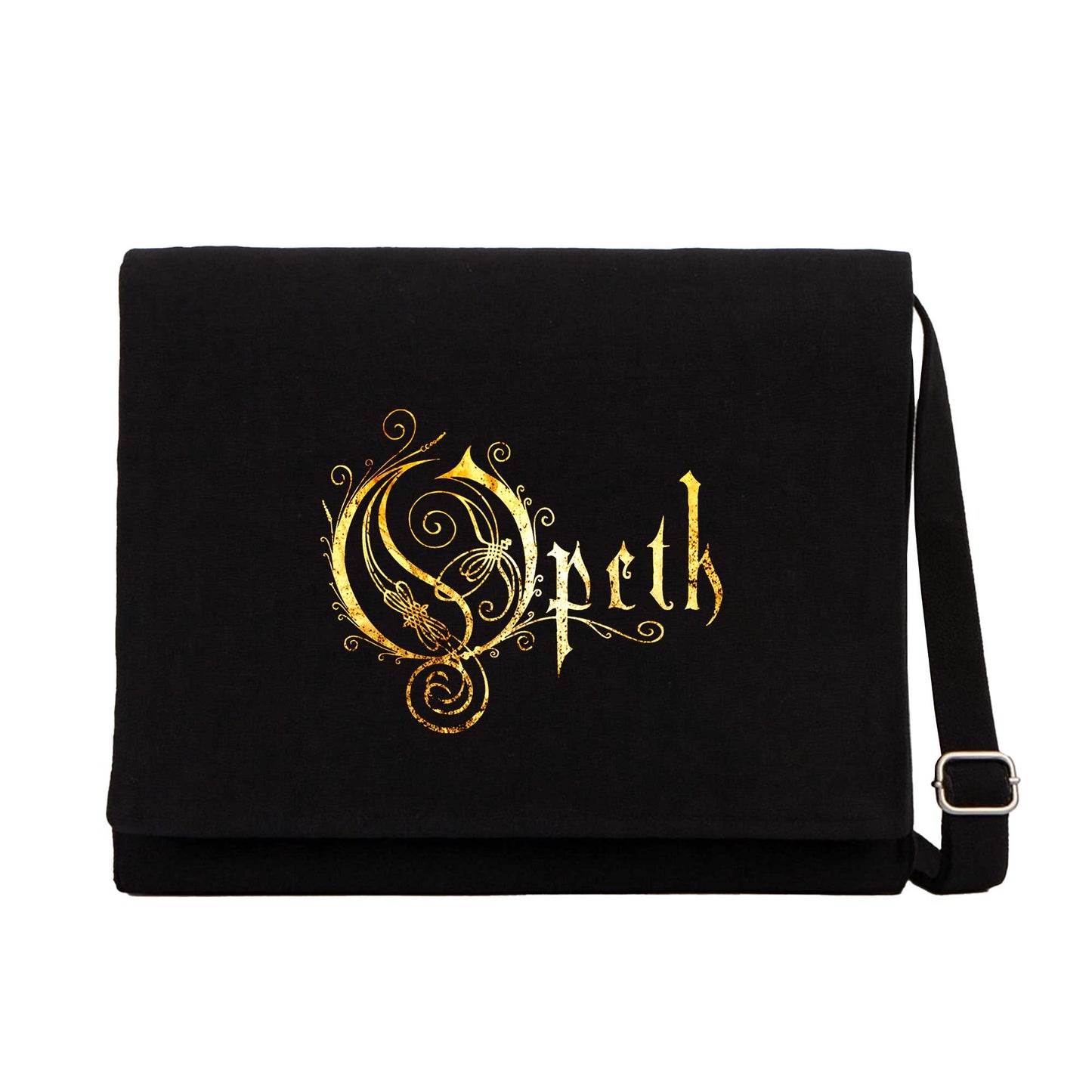 Opeth Logo Classic Siyah Kanvas Postacı Çantası