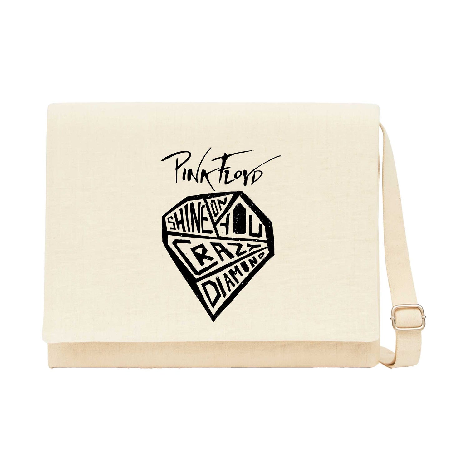 Pink Floyd Crayz Diamond Krem Kanvas Postacı Çantası