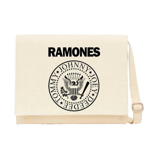 Ramones Look Out Below Krem Kanvas Postacı Çantası