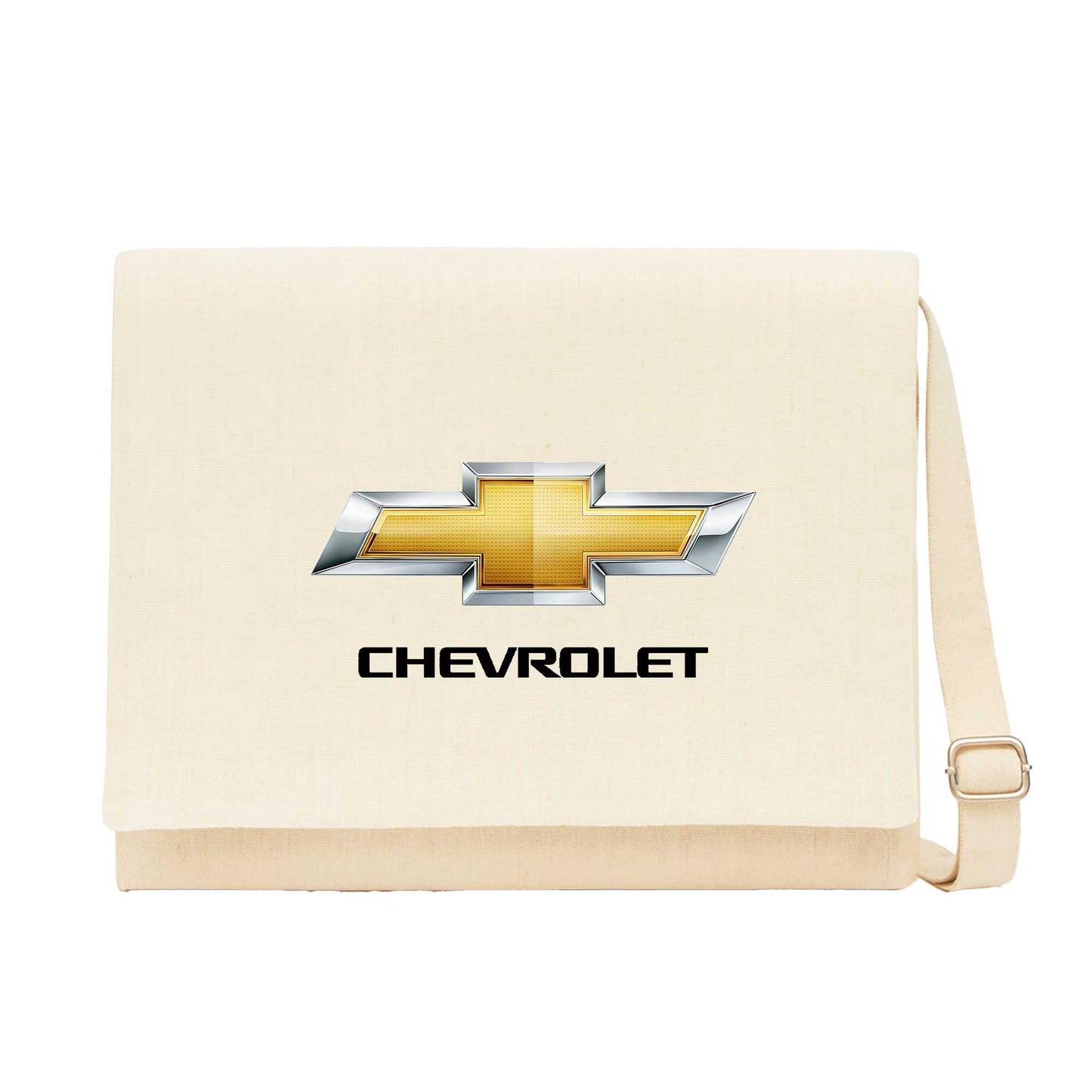 Chevrolet Logo Krem Kanvas Postacı Çantası