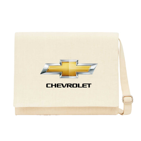 Chevrolet Logo Krem Kanvas Postacı Çantası