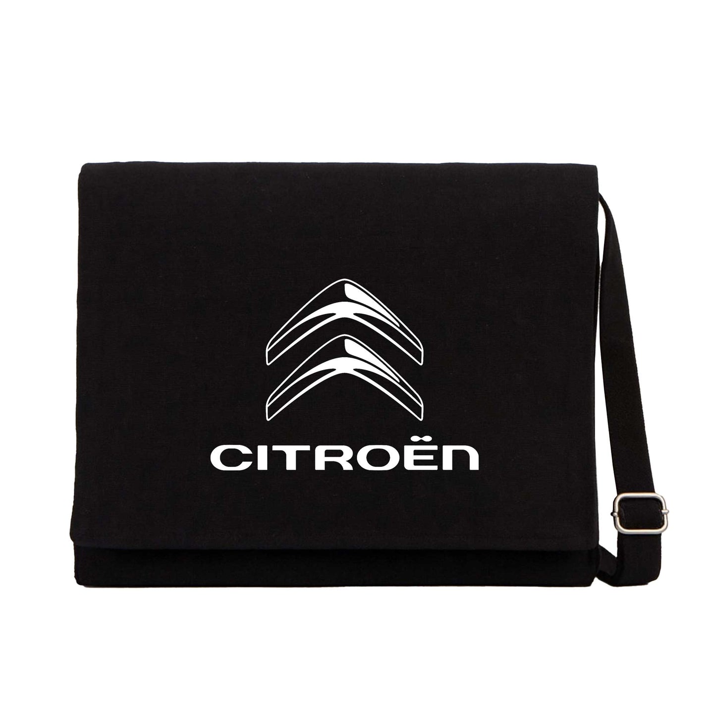 Citroen Logo 2 Siyah Kanvas Postacı Çantası