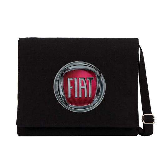 Fiat Logo Siyah Kanvas Postacı Çantası