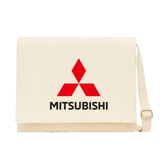 Mitsubishi Logo Krem Kanvas Postacı Çantası