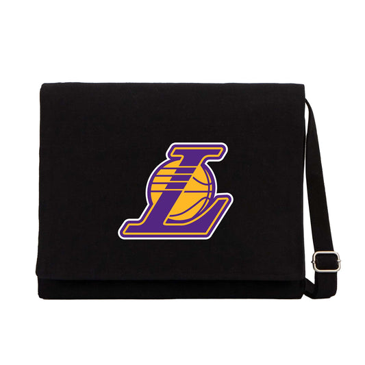 Los Angeles Lakers Logo Siyah Kanvas Postacı Çantası