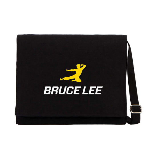 Bruce Lee Yellow Man Siyah Kanvas Postacı Çantası