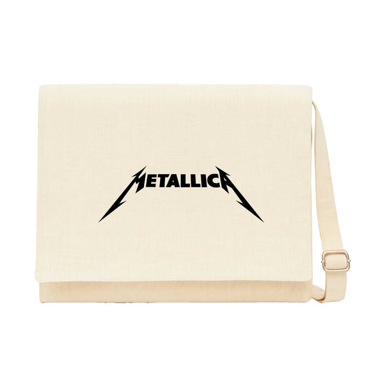 Metallica Classic Logo Krem Kanvas Postacı Çantası