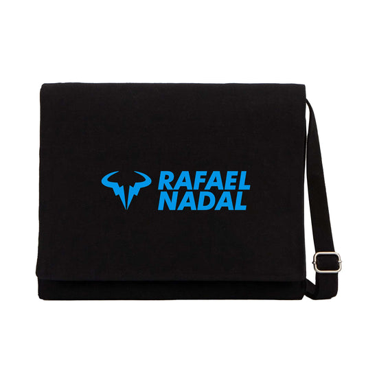 Rafael Nadal Blue Logo Text Siyah Kanvas Postacı Çantası