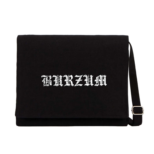 Burzum Logo Yazı Siyah Kanvas Postacı Çantası