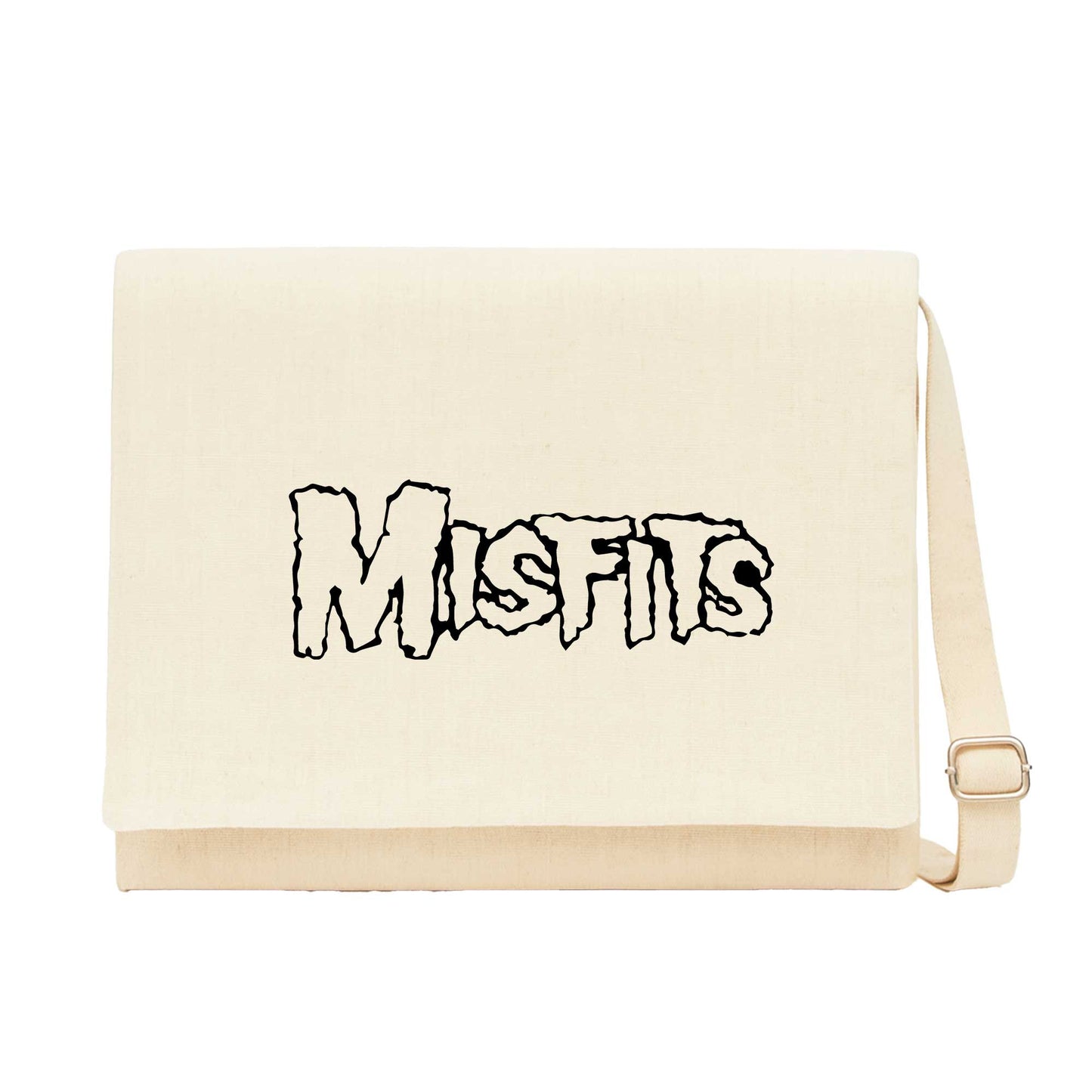 Misfits Logo Black Krem Kanvas Postacı Çantası