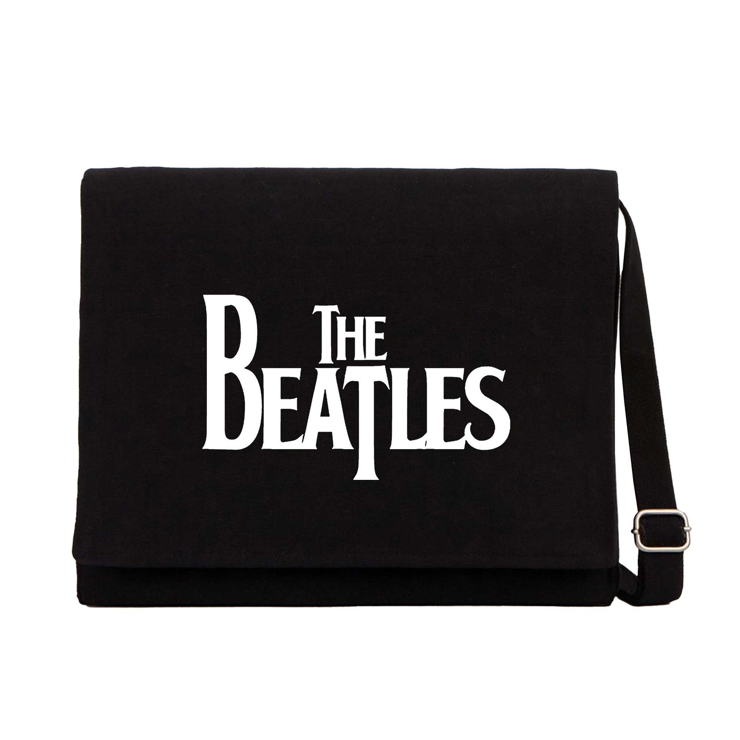 The Beatles Logo Siyah Kanvas Postacı Çantası
