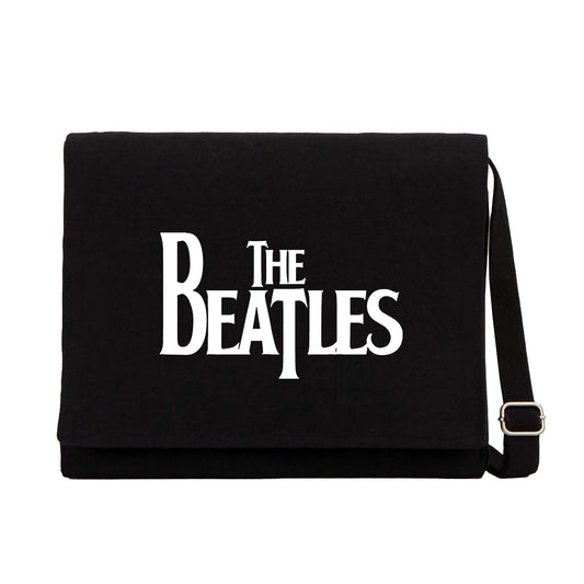 The Beatles Logo Siyah Kanvas Postacı Çantası