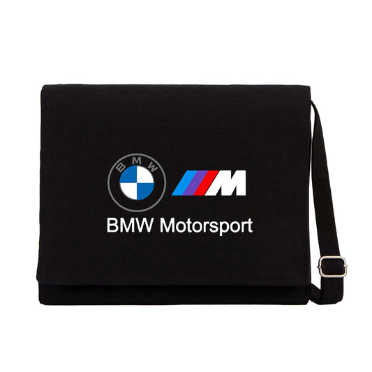 Bmw Logo M Power Motorsport 2 Siyah Kanvas Postacı Çantası