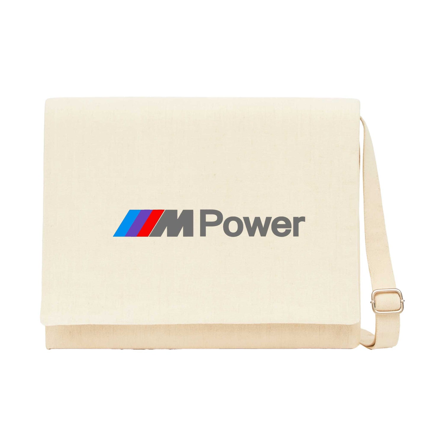 BMW M Power Text Krem Kanvas Postacı Çantası