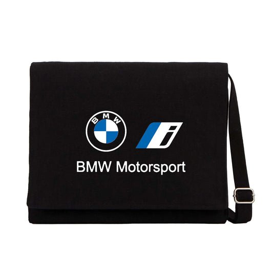Bmw New Logo Motorsports Siyah Kanvas Postacı Çantası