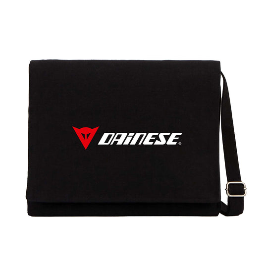 Dainese Logo Text Siyah Kanvas Postacı Çantası