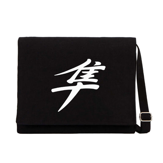 Hayabusa White Logo Siyah Kanvas Postacı Çantası