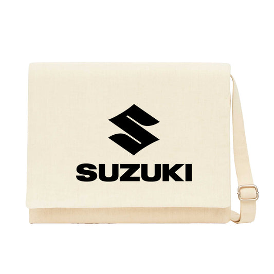 Suzuki Logo Text Black Krem Kanvas Postacı Çantası