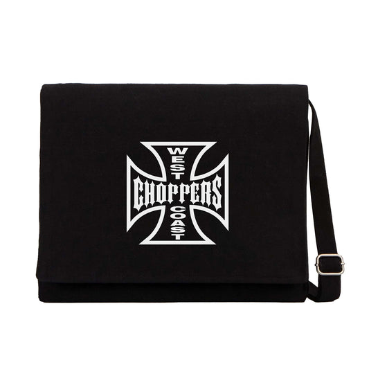 West Coast Choppers Logo Siyah Kanvas Postacı Çantası