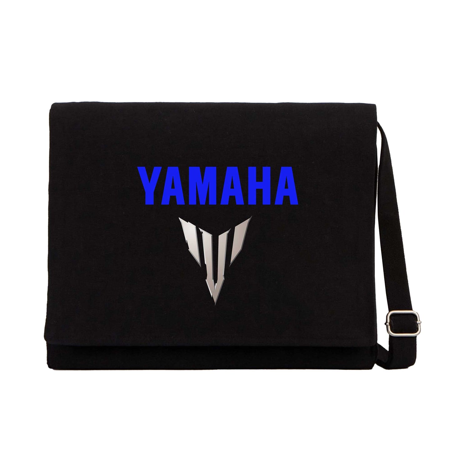 Yamaha MT07 Logo Blue Siyah Kanvas Postacı Çantası