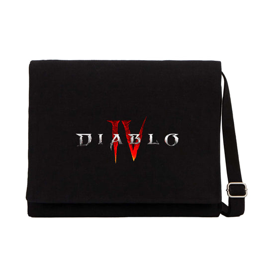 Diablo IV Logo Siyah Kanvas Postacı Çantası