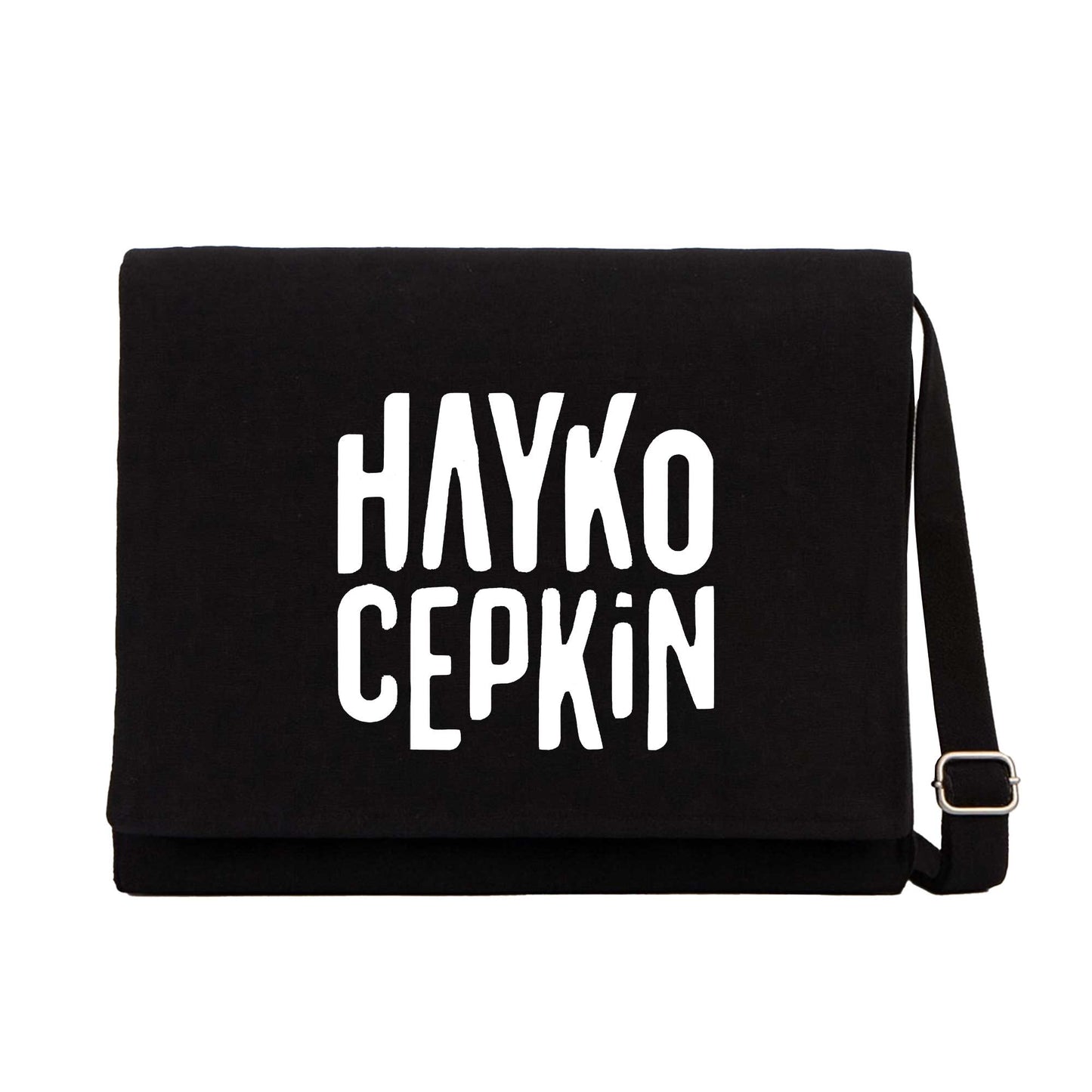 Hayko Cepkin Text Siyah Kanvas Postacı Çantası