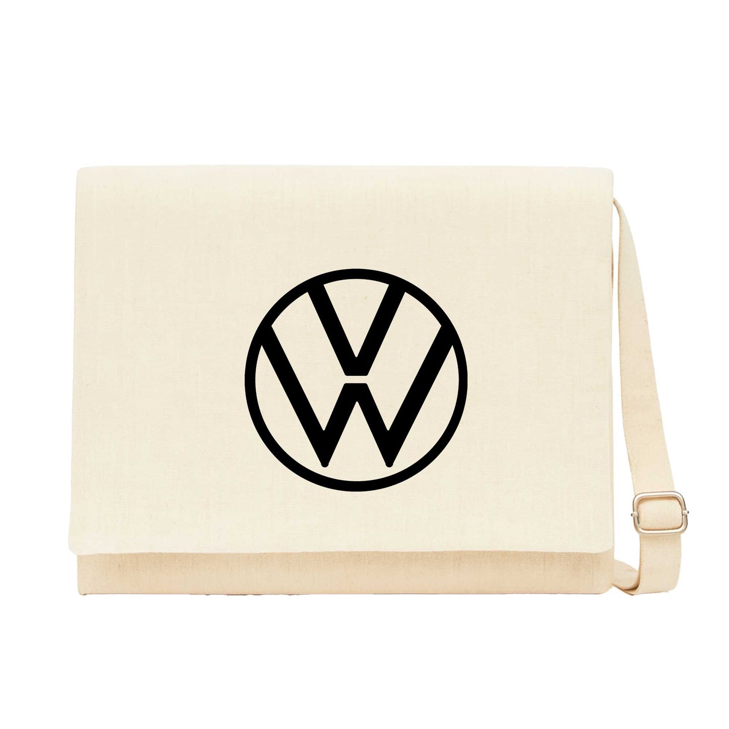 Volkswagen New Black Logo Krem Kanvas Postacı Çantası