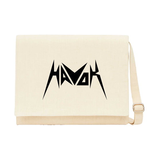 Havok Logo Krem Kanvas Postacı Çantası
