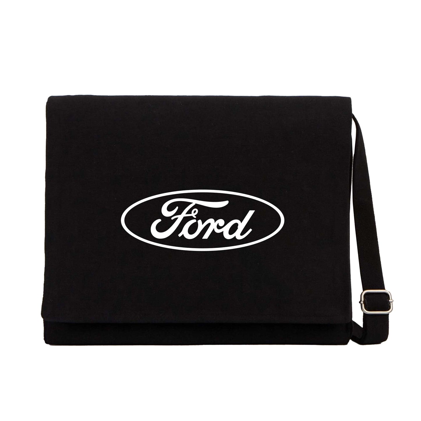 Ford Logo Text Siyah Kanvas Postacı Çantası