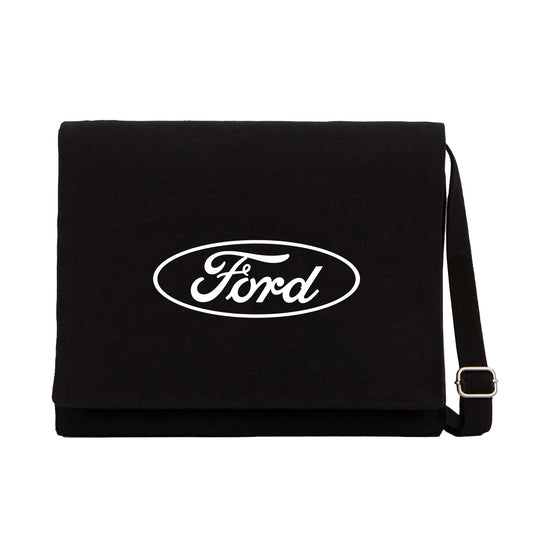 Ford Logo Text Siyah Kanvas Postacı Çantası