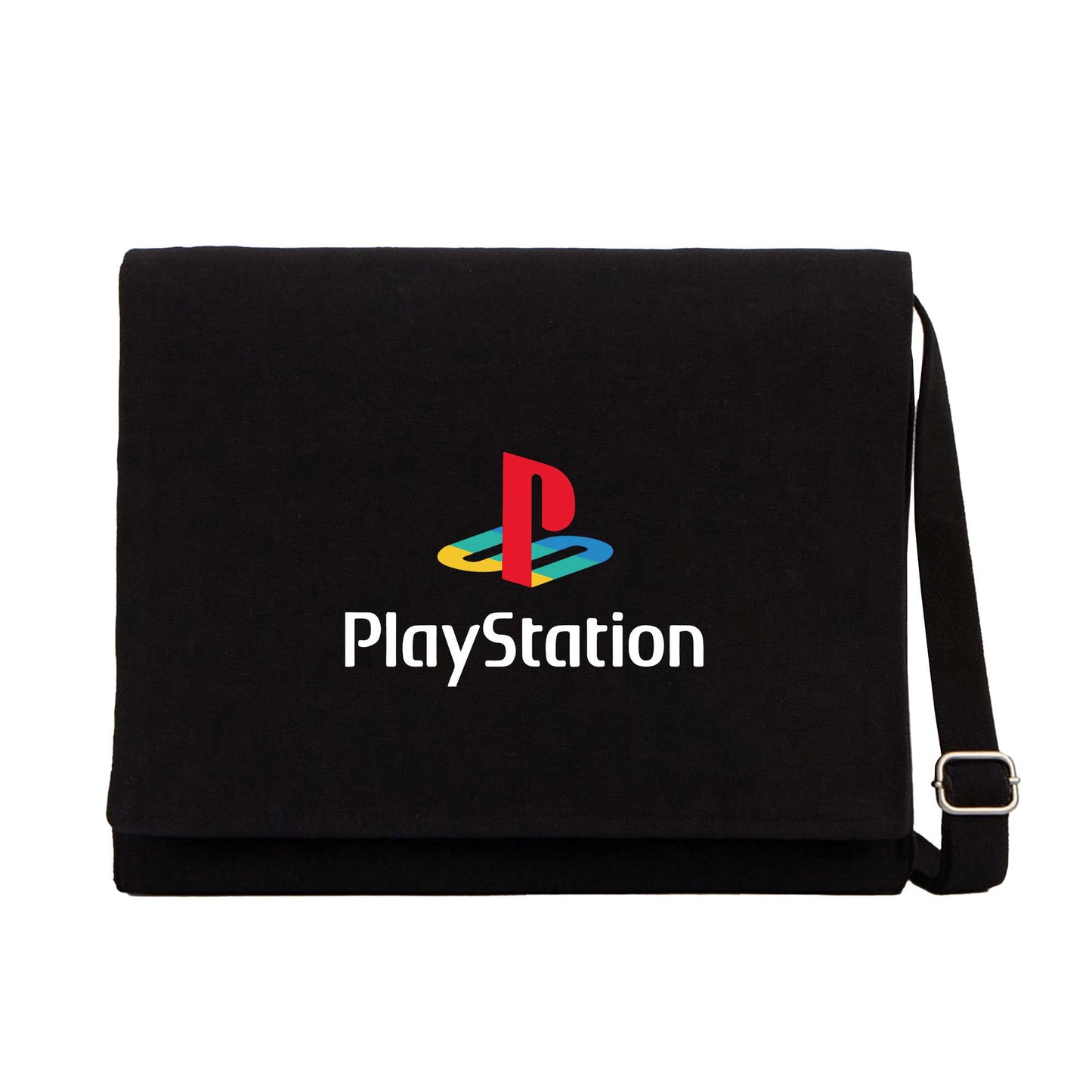 Playstation Logo White Siyah Kanvas Postacı Çantası