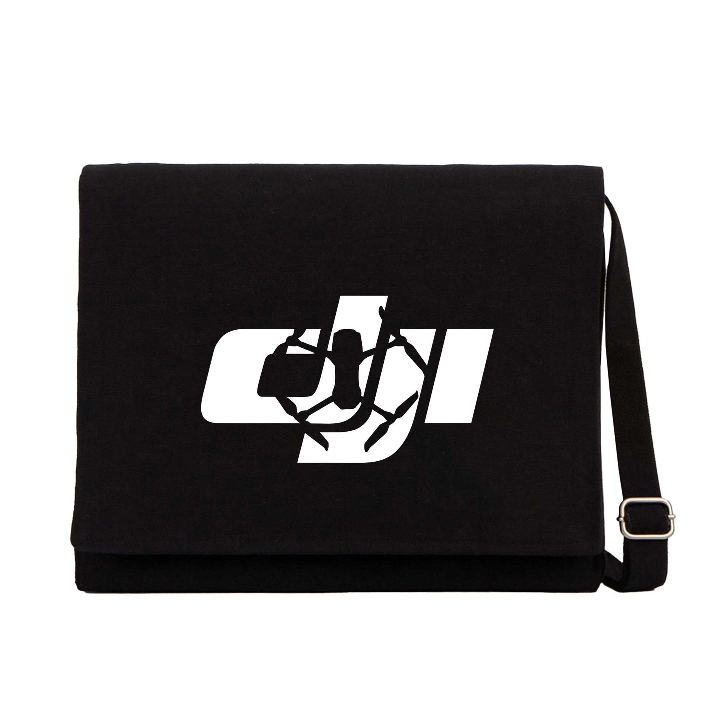 Dji Logo Silüet Siyah Kanvas Postacı Çantası