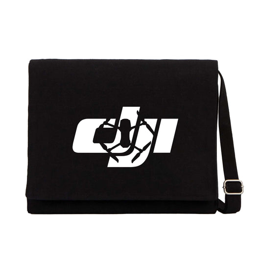 Dji Logo Silüet Siyah Kanvas Postacı Çantası