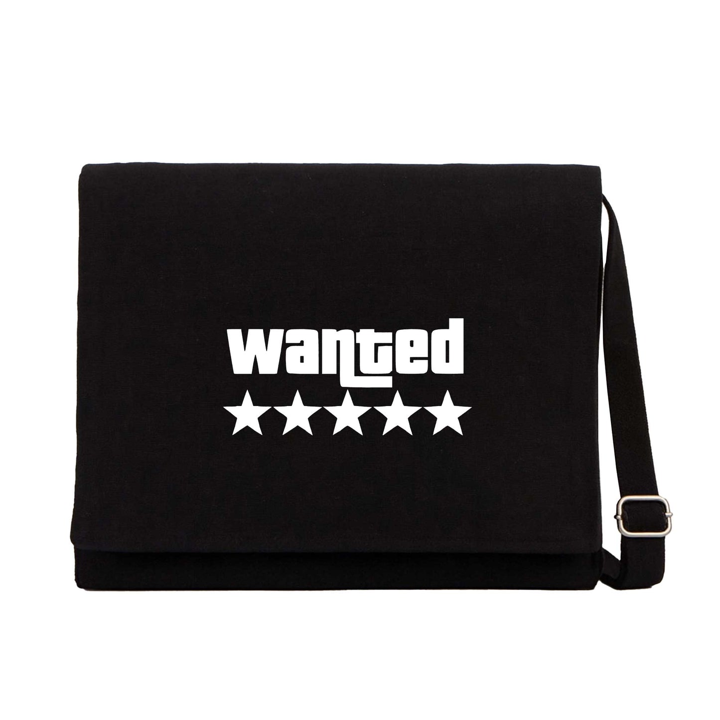 Wanted White Siyah Kanvas Postacı Çantası