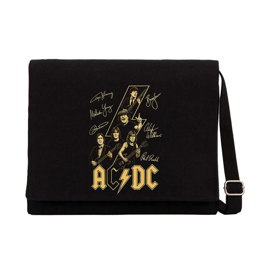 Ac Dc Silüet İmza Siyah Postacı Çantası