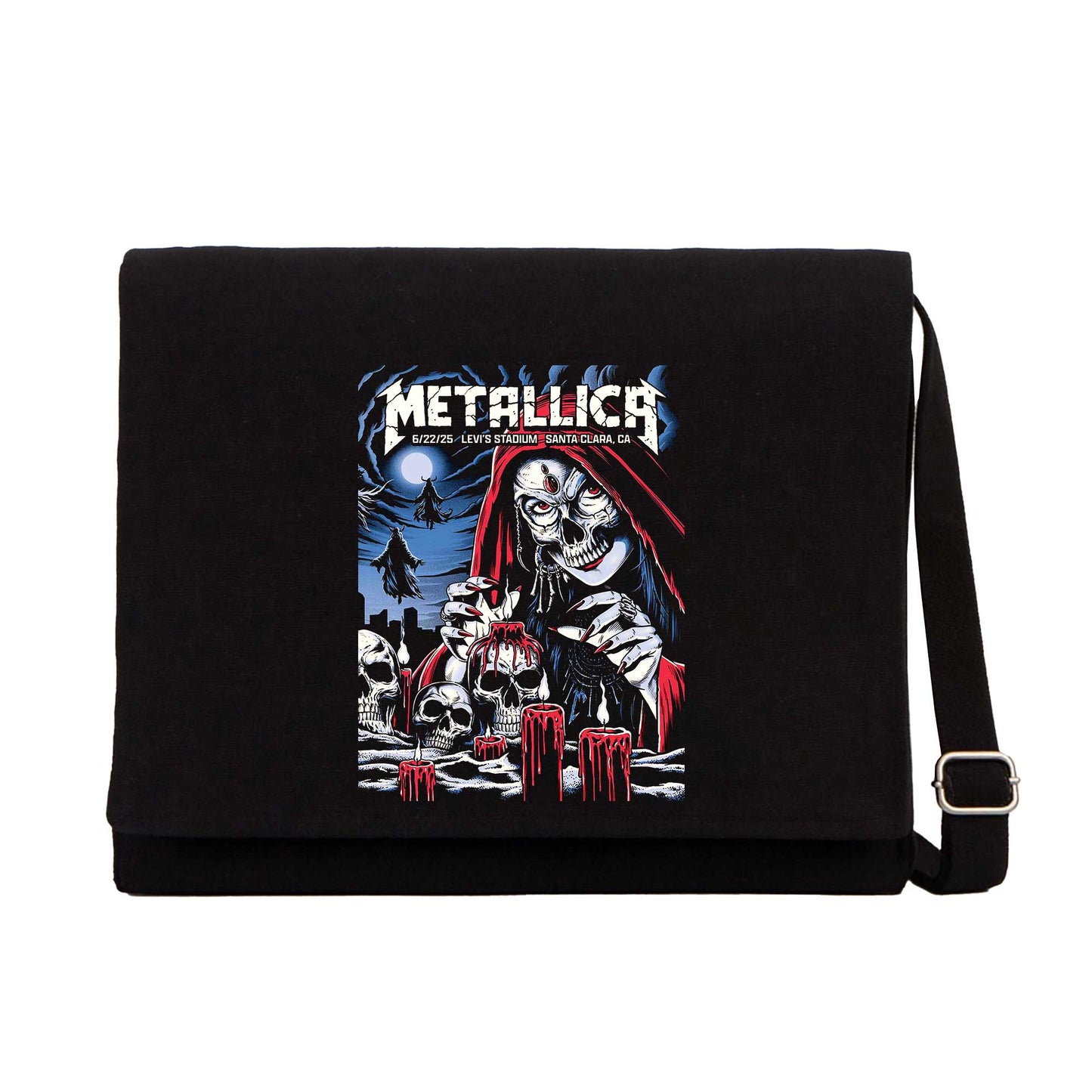 Metallica 2025 Tour Siyah Postacı Çantası