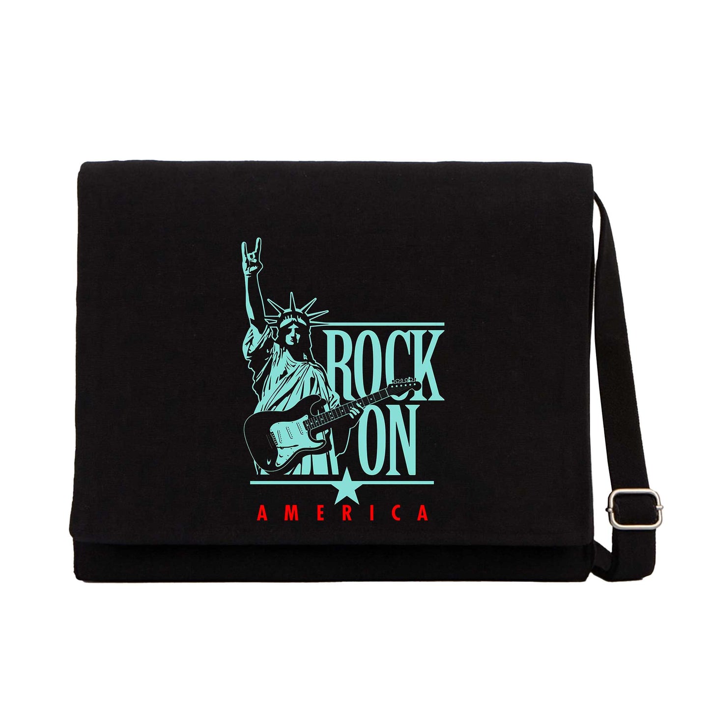 Rock On America Siyah Postacı Çantası