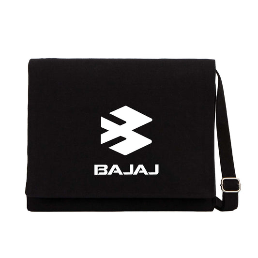 Bajaj White Logo Siyah Postacı Çantası