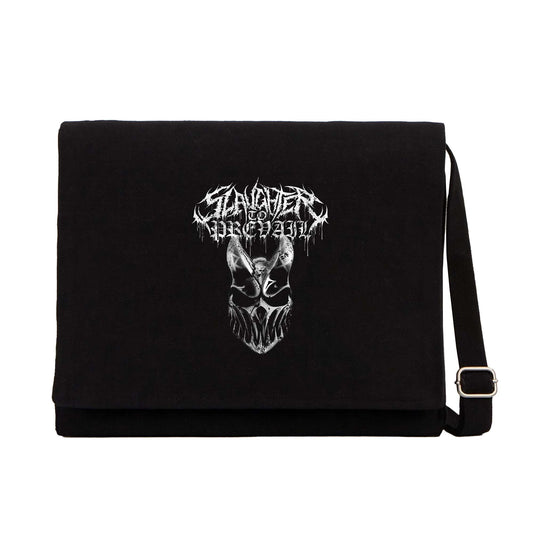 Slaughter To Prevail Silvermask Text Siyah Kanvas Postacı Çantası