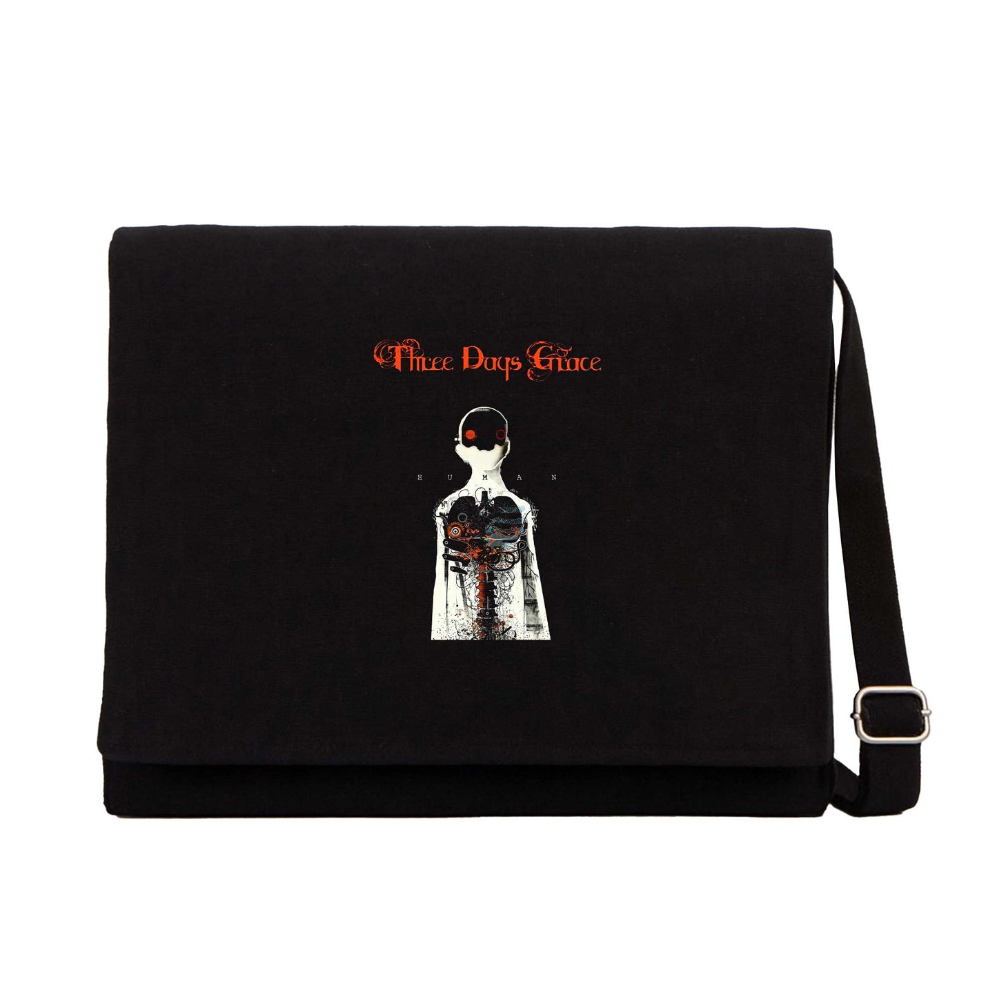 Three Days Grace Human Siyah Kanvas Postacı Çantası