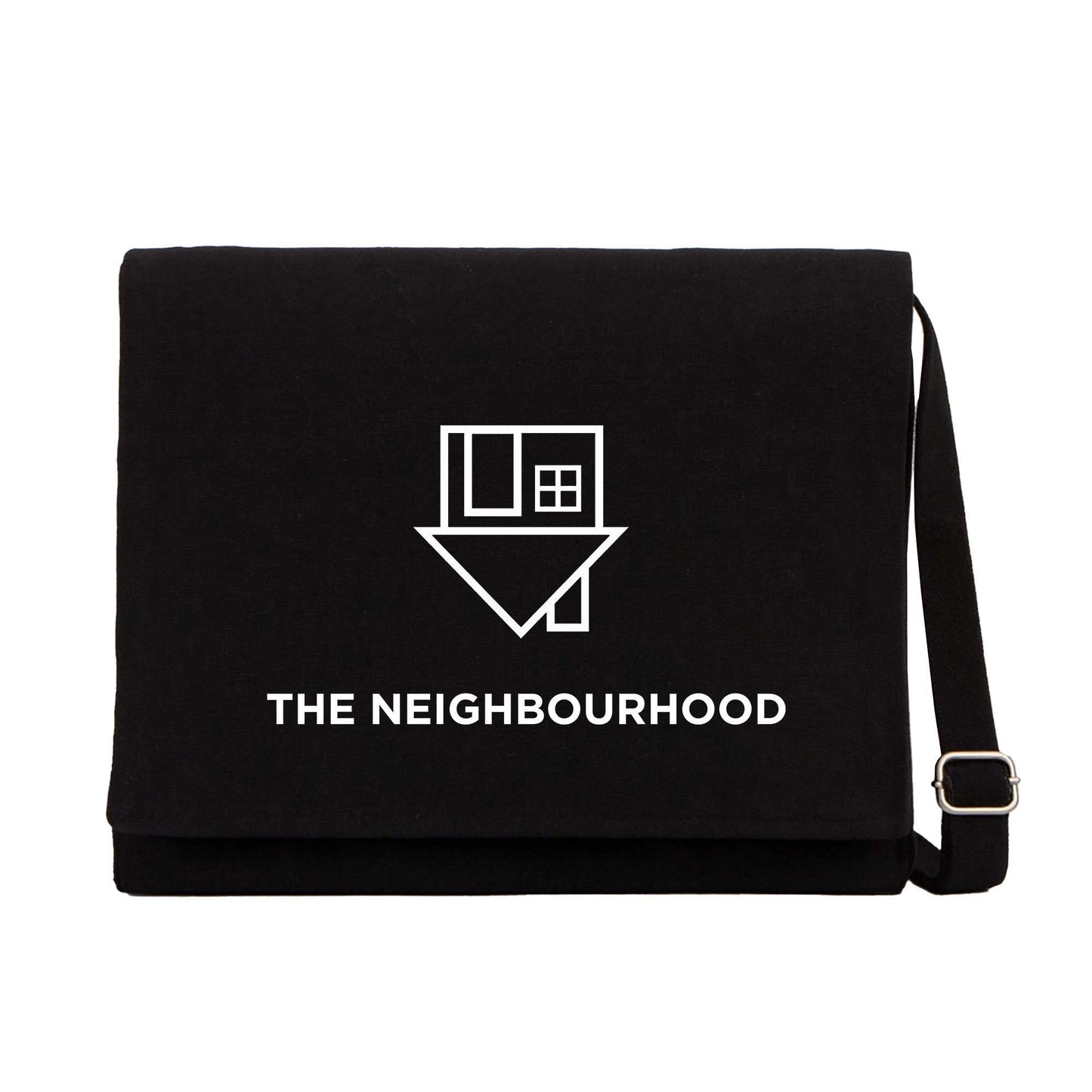 The Neighbourhood Logo Text Siyah Kanvas Postacı Çantası