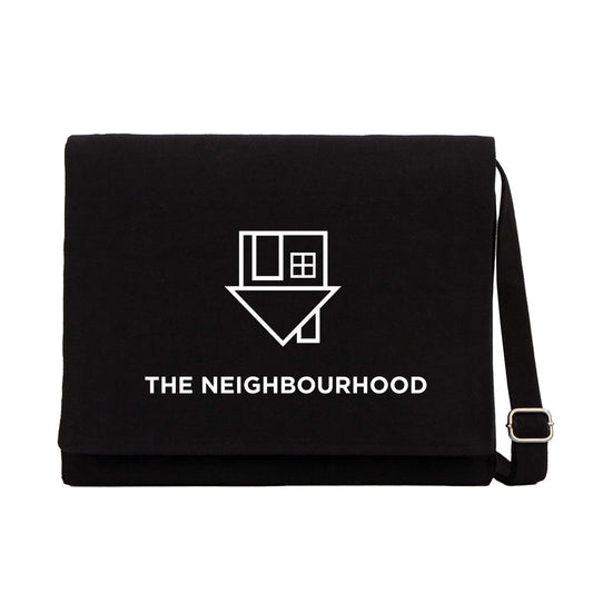 The Neighbourhood Logo Text Siyah Kanvas Postacı Çantası