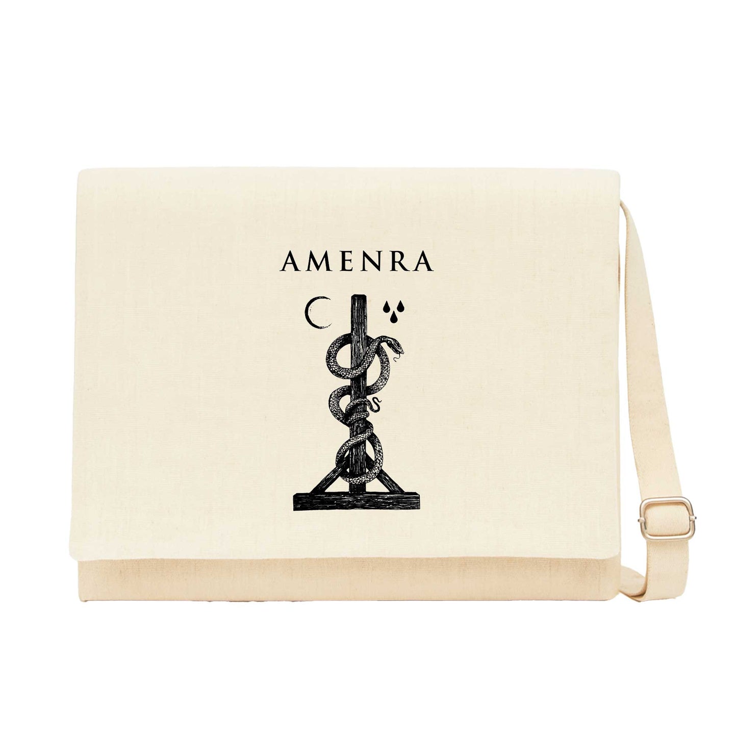 Amenra Kreuz Snake Krem Kanvas Postacı Çantası