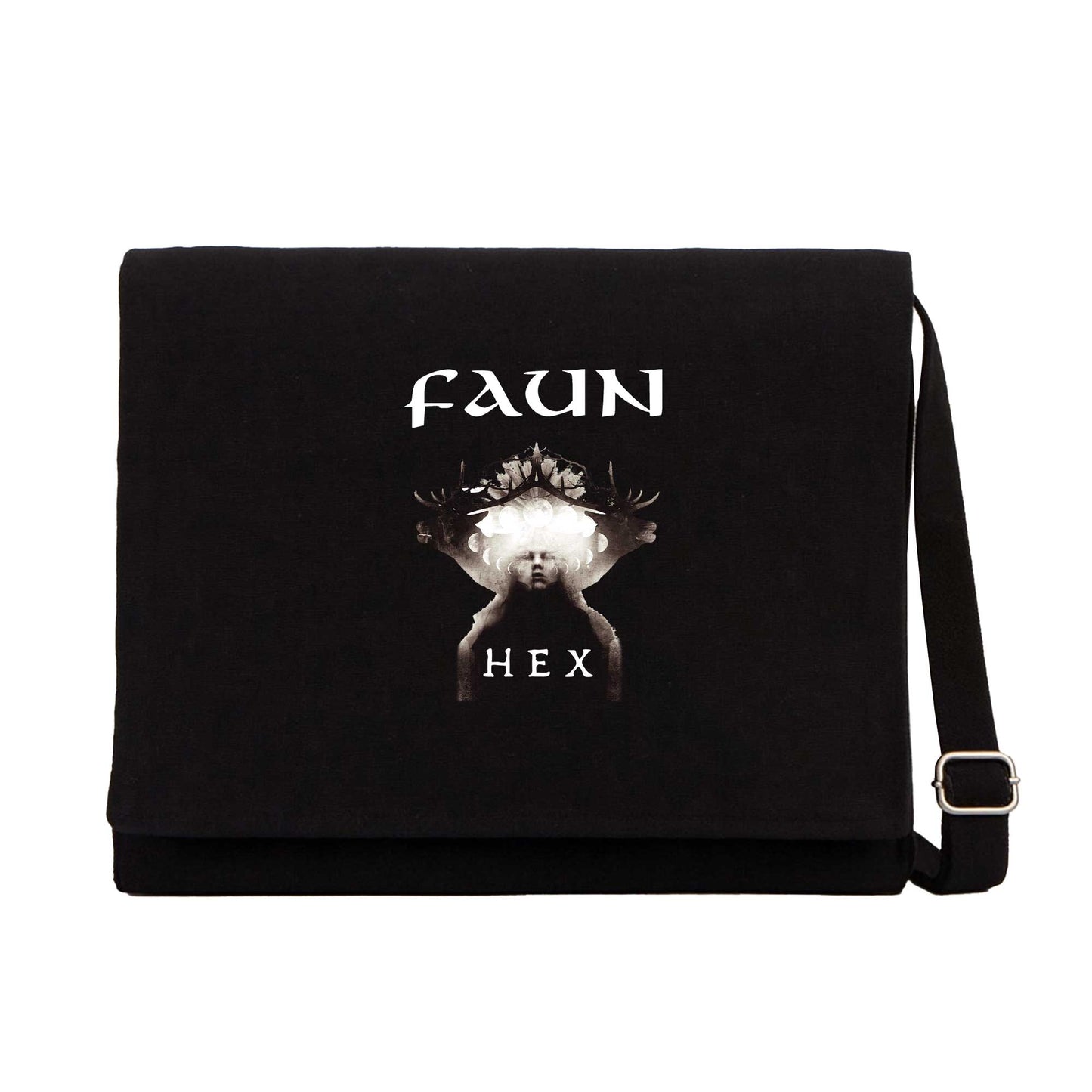 Faun Hex Siyah Kanvas Postacı Çantası