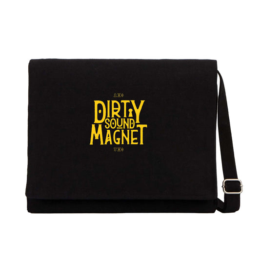 Dirty Sound Magnet Text Siyah Kanvas Postacı Çantası