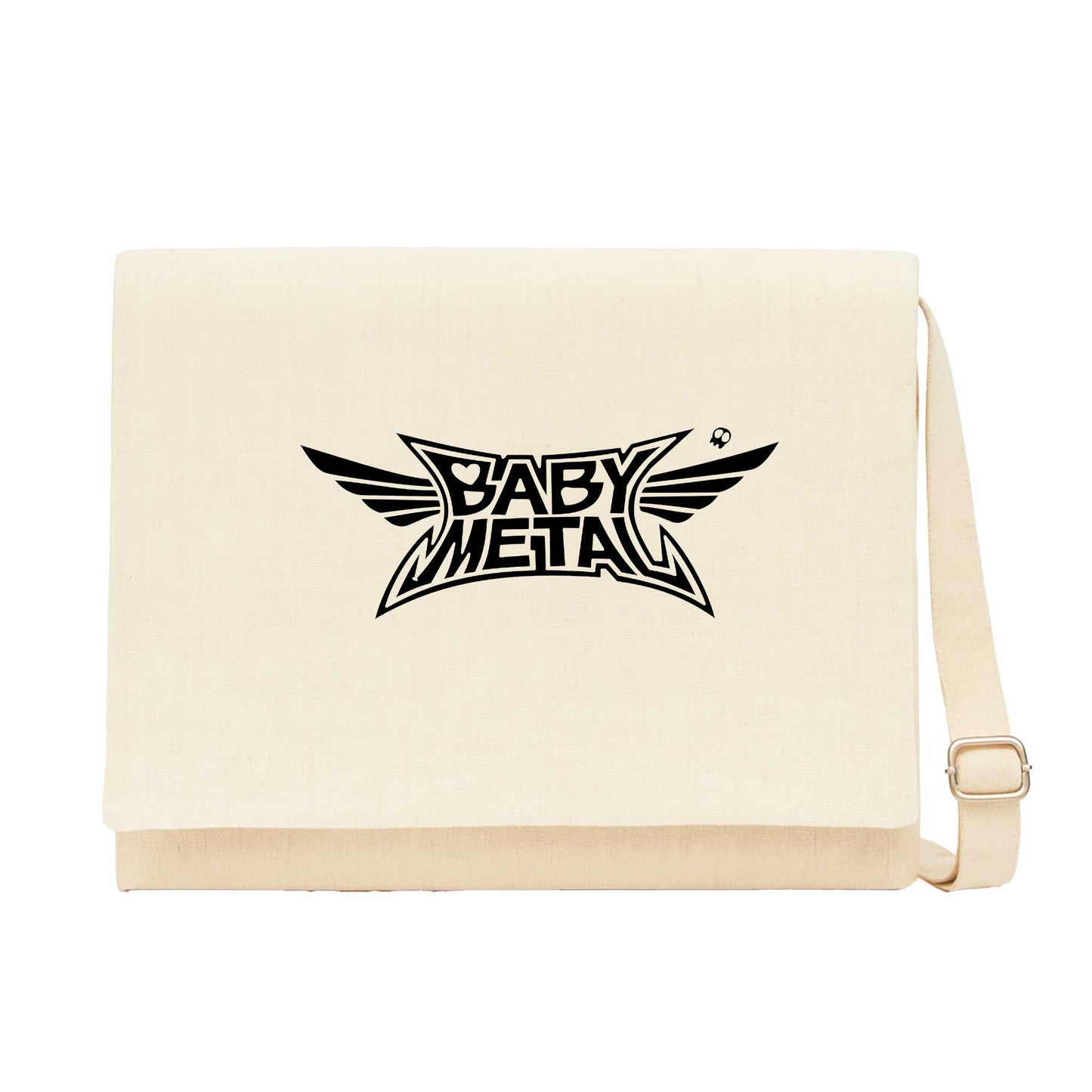 Babymetal Logo Black Krem Kanvas Postacı Çantası