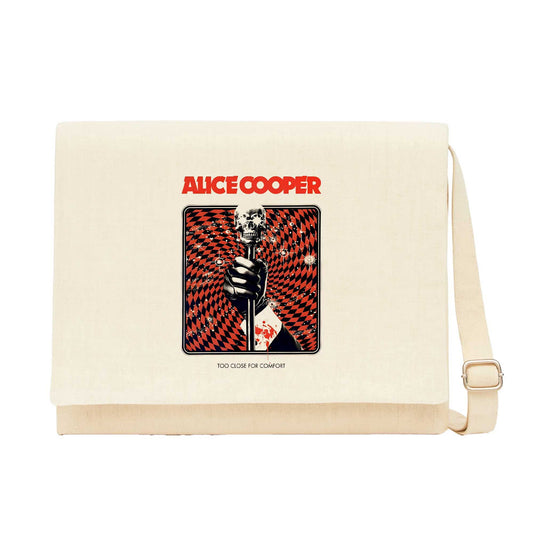 Alice Cooper Too Close For Comfort Mikrofon Krem Kanvas Postacı Çantası