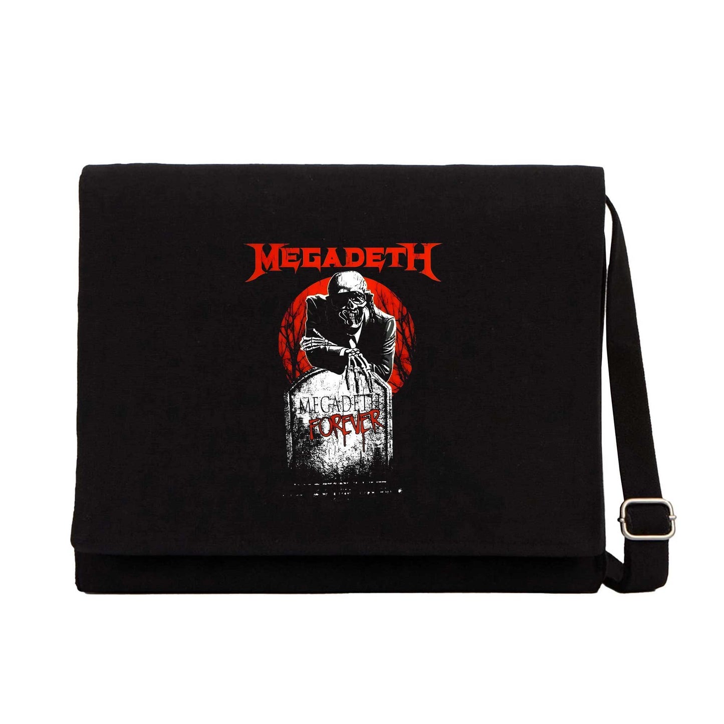 Megadeth Forever on Reels Siyah Kanvas Postacı Çantası