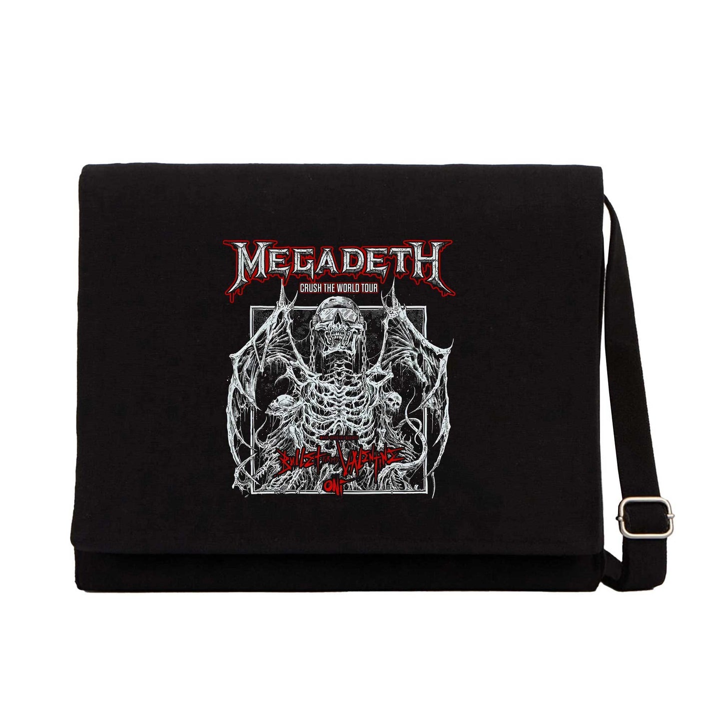 Megadeth Crush The World Siyah Kanvas Postacı Çantası
