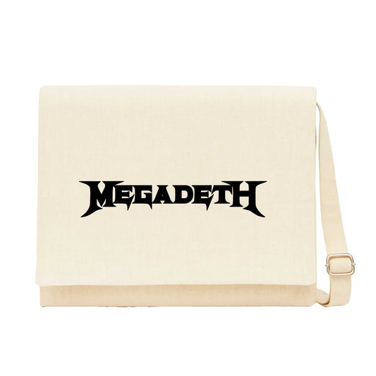 Megadeth Text Krem Kanvas Postacı Çantası